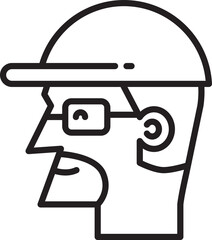 Engineer Face Side View Icon
