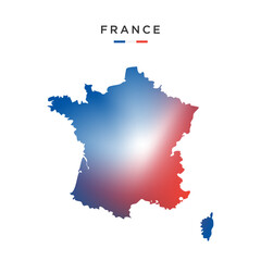 France map with gradient flag. vector