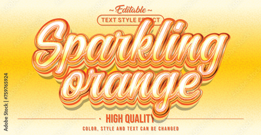 Poster Editable text style effect - sparkling orange text style theme.