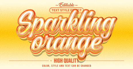 Editable text style effect - sparkling orange text style theme.
