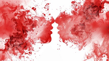 Red Splash Art: Vibrant red paint splashes and splatters, creating a dynamic and textured design reminiscent of love and passion