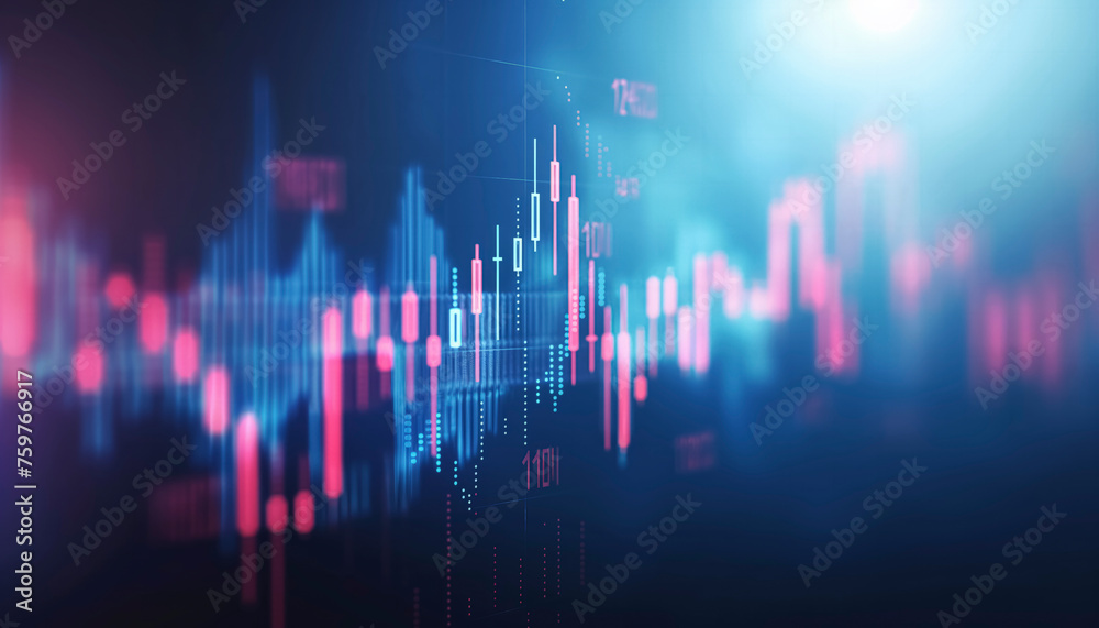 Poster a blue and red line graph with numbers and the numbers are in red. the graph is showing a downward t