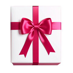 gift box with ribbon and bow, isolated