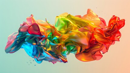 Fototapeta premium red,green,yellow and blue form,irregular,realistic,illustration. --ar 16:9 Job ID: bf22ce95-6d87-4b42-ac4a-fb425eac890c
