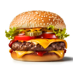 Juicy Dairy Queen (DQ) Branded Burger with Fresh Toppings and Melty Cheese
