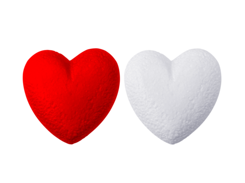 Heart foam, transparent background