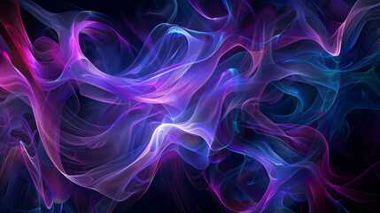 Colorful abstract image on black background covered with a transparent layer.