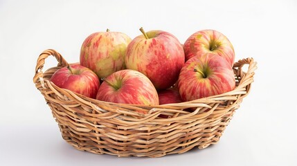 Generative AI : Jonagold apples in a basket on white background