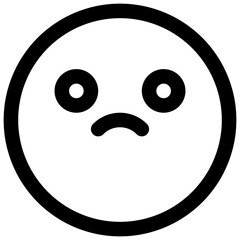 Frowning face. Editable stroke vector icon.

