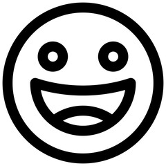 Joy face. Editable stroke vector icon.
