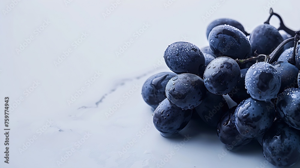 Poster generative ai : grapes on a white background