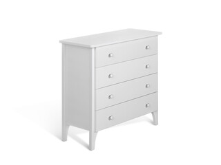 Modern wooden chest of drawers, transparent background