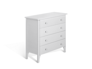 Modern wooden chest of drawers, transparent background