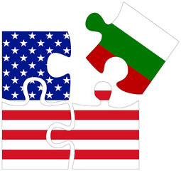 USA - Bulgaria : puzzle shapes with flags - 759775575
