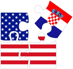 USA - Croatia : puzzle shapes with flag - 759775727