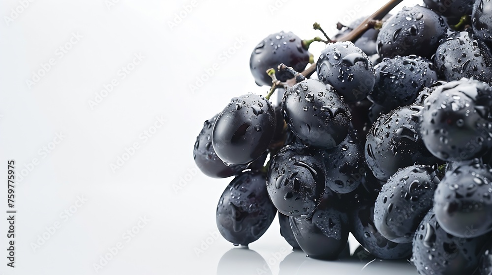 Poster generative ai : grapes on a white background
