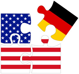 USA - Germany : puzzle shapes with flags - 759775957