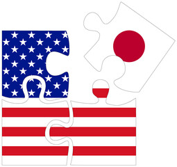 USA - Japan : puzzle shapes with flags - 759776128