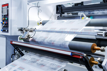 new innovative technology of automatic label printing machine with digital control panel. printing...