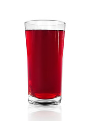 Pomegranate juice in a glass, transparent background