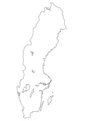 Map of Sweden in white