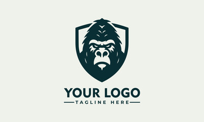 gorilla vector logo design Vintage chimpanzee logo vector for Gorilla Lover - obrazy, fototapety, plakaty
