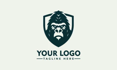 Fotobehang gorilla vector logo design Vintage chimpanzee logo vector for Gorilla Lover © syahed
