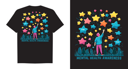 Mental health awareness vector illustration, supportive scene. Generative AI