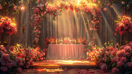 Luxury Wedding Ceremony, Elegant Floral Decor and Romantic Ambiance