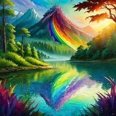龍の虹 - obrazy, fototapety, plakaty