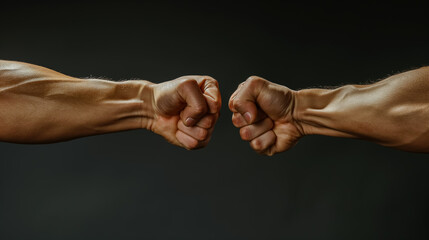 Two fists in a gesture of solidarity or conflict.