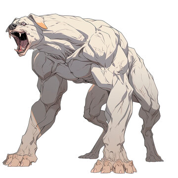 An illustration of an angry giant Hermanubis