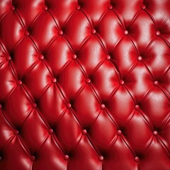 Close-Up of Red Leather Upholstery on Furniture