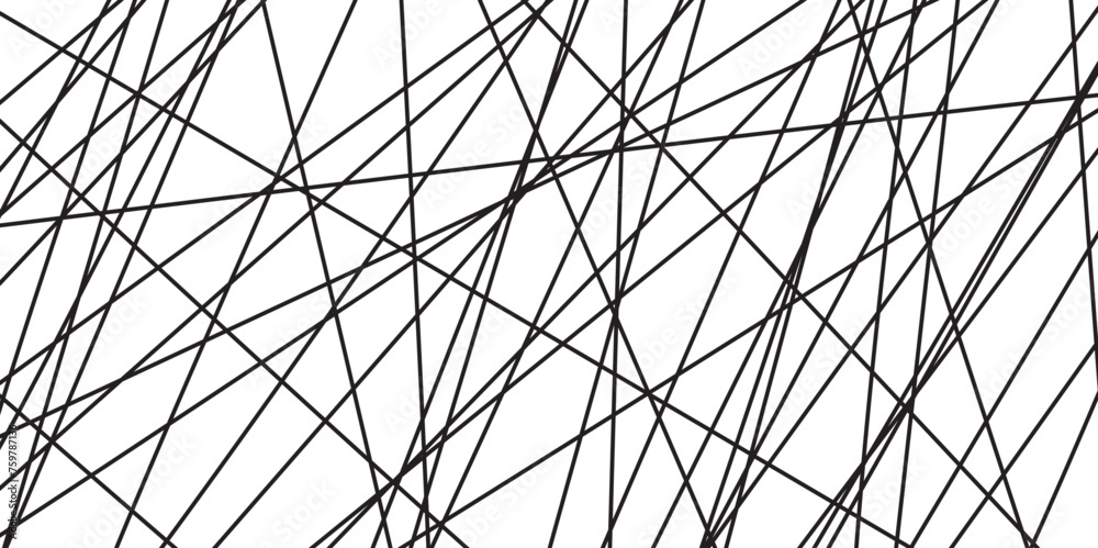 Wall mural abstract line background. abstract black lines with white background creative and geometric shape wi