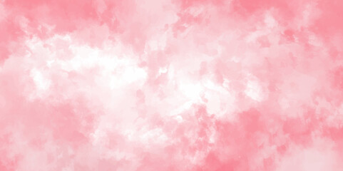 Hand painter colors watercolor stain texture abstract color pink texture background on white surface. Grunge and textured banner with free copy space. Modern Red Pink Watercolor.	