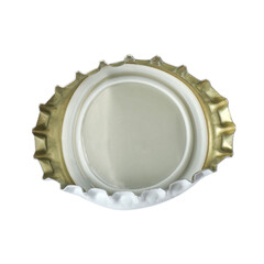 One beer bottle cap isolated on white