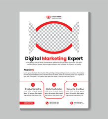 Creative corporate modern digital marketing business flyer design template