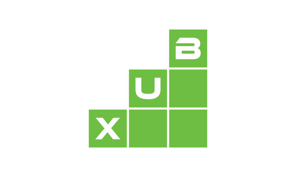 XUB initial letter financial logo design vector template. economics, growth, meter, range, profit, loan, graph, finance, benefits, economic, increase, arrow up, grade, grew up, topper, company, scale