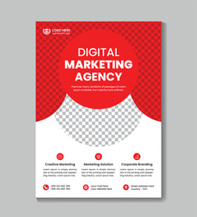 Corporate modern digital marketing agency flyer design template