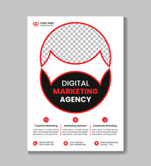 Corporate digital marketing agency flyer design template