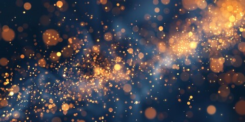 Sparks flying brightly against a dark, blue background