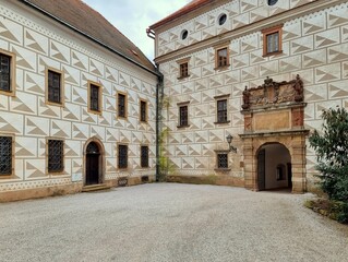 The courtyard of the castle in Náchod
