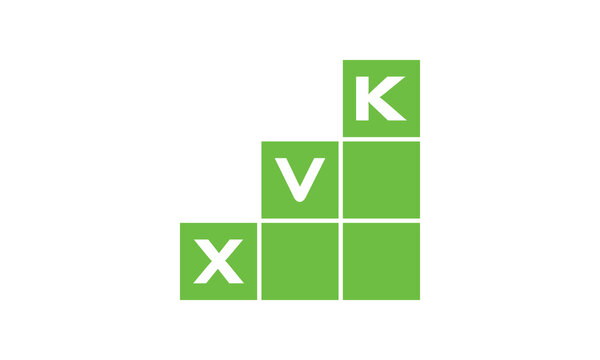 XVK initial letter financial logo design vector template. economics, growth, meter, range, profit, loan, graph, finance, benefits, economic, increase, arrow up, grade, grew up, topper, company, scale