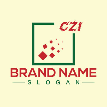 Minimal Initial CZI Logo Design with Handwriting Style Vector and Illustration