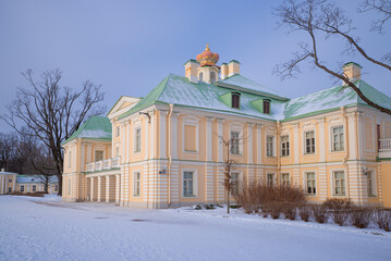 At the ancient Big Menshikov Palace on a February evening. Oranienbaum, Russia - 759797587