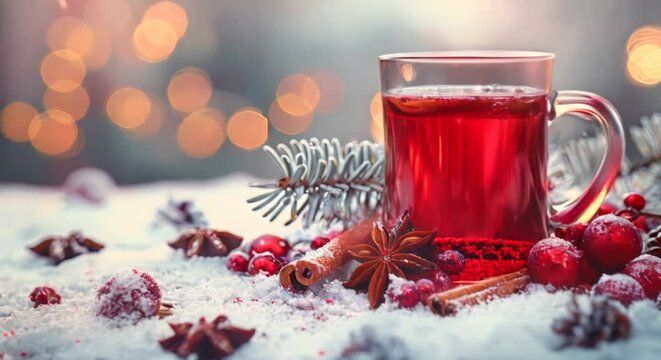 Mulled wine, cinnamon sticks, festive cheer