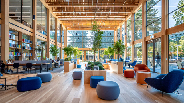 Modern Business Office, Stylish Furniture and Interior Design