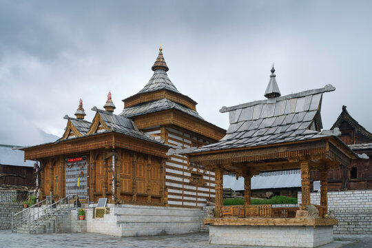 Hindu Mathi temple, important for Hindus, in the small town of Chitkul, Himachal Pradesh, India.
