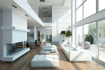Modern Home Living Room Interior Design: Cozy Apartment with Stylish Furniture and Decor