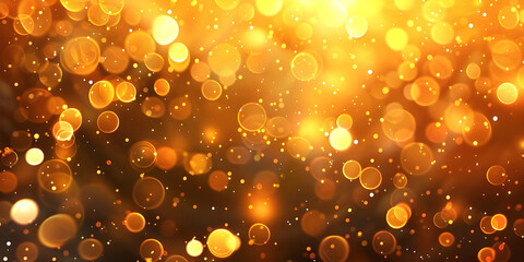 Abstract gold bokeh background, Festive Christmas background - Ai generated